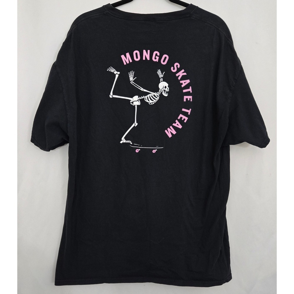CHOMP Mongo Skate Team T Shirt XL Black Skeleton‎ Skateboard Graphic Tee